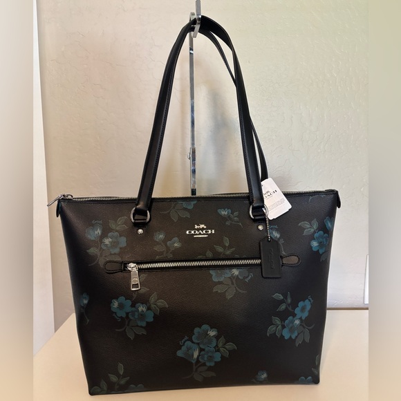 Coach Handbags - NWT Coach Gallery Victorian Floral Tote Bag!  Black Blue